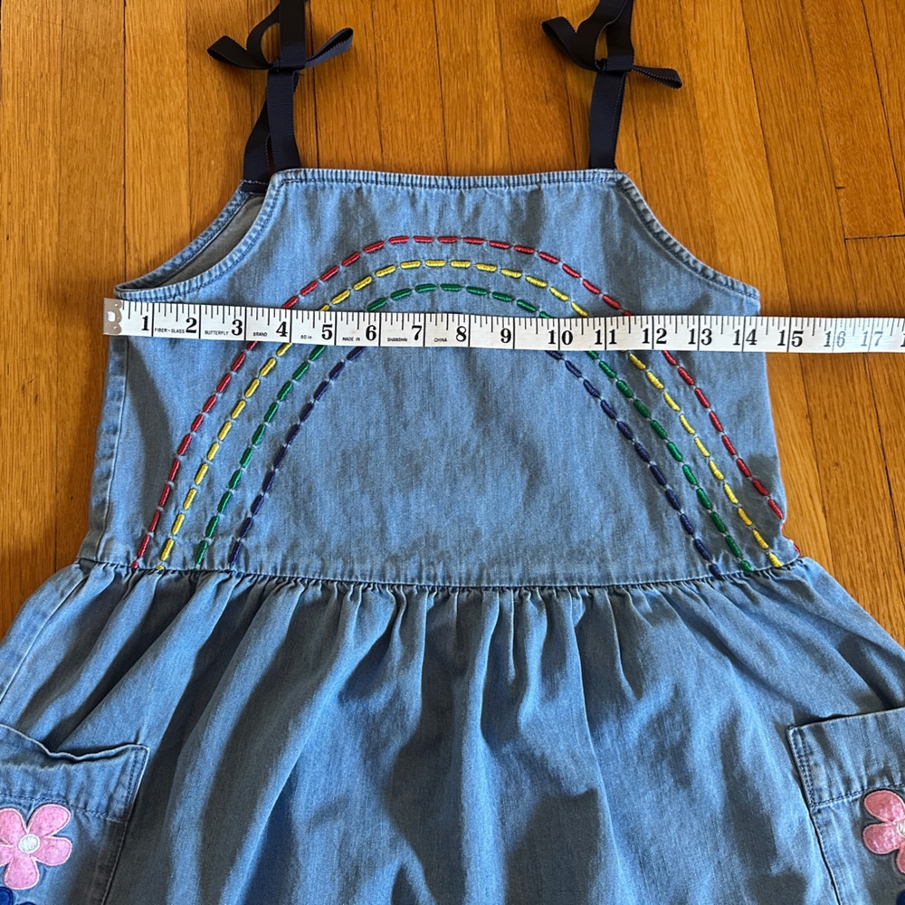 Hanna Andersson Rainbow Chambray Garden Dress, Size Girl’s 10 - Picture 3 of 10